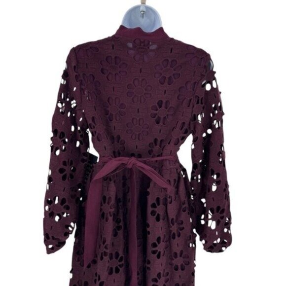 Tuckernuck NEW Merlot Lace Calliope Long Sleeve Chic Maxi Dress Size XL - Picture 9 of 12
